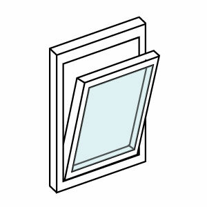 Tipos de aperturas de ventanas, ventanas abatibles superior